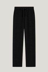 BLACK CASHMERE WIDE LEG TROUSERS