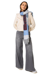 BLUE RECTANGULAR COSY SCARF