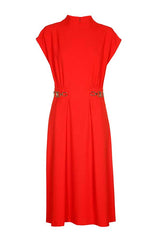 HIGH NECK LOOSE CREPE DRESS
