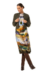 LANDSCAPE DESIGN STRAIGHT-FITTING DRESS