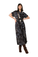 COLLAR EFFECT MIDI-DRESS