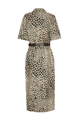 LEOPARD PRINT SLIGHTLY FITTED DRESS