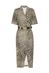 LEOPARD PRINT SLIGHTLY FITTED DRESS