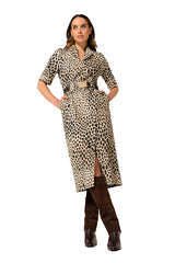 LEOPARD PRINT SLIGHTLY FITTED DRESS
