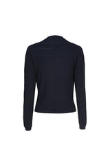MIDNIGHT BLUE FITTED WRAP-EFFECT PULLOVER