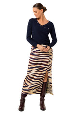 MIDNIGHT BLUE FITTED WRAP-EFFECT PULLOVER