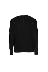 BLACK SLIGHTLY FITTED PULLOVER