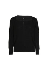 BLACK SLIGHTLY FITTED PULLOVER