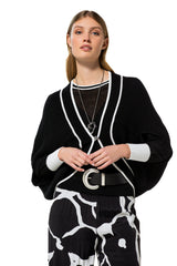 BLACK TWO-TONE LONG BOLERO
