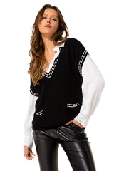 LONG COSY SLEEVELESS SWEATER