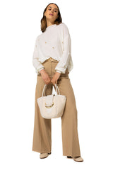 WINTER WHITE STRAIGHT-FITTING COSY PULLOVER