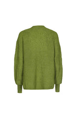 AVOCADO SUBTLE FLORAL RELIEF PATTERN RELAXED COSY PULLOVER