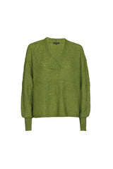 AVOCADO SUBTLE FLORAL RELIEF PATTERN RELAXED COSY PULLOVER