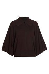 COFFEE KIMONO SLEEVE SHORT PULLOVER