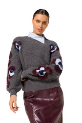 GREY SLEEVE EFFECT RELAXED PULLOVER