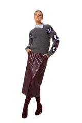 GREY SLEEVE EFFECT RELAXED PULLOVER