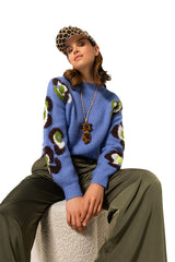 BLUE SLEEVE EFFECT RELAXED PULLOVER