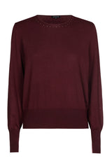 AJOUR DETAILS FINE-KNIT PULLOVER