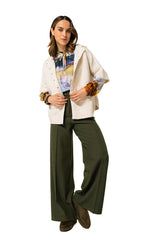 CREAM HOOD COSY PONCHO CARDIGAN