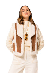 SUEDE-LOOK BODY WARMER