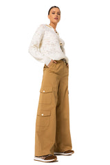 COMFORTABLE COTTON CARGO TROUSERS