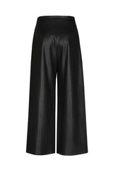 BLACK VEGAN LEATHER CULOTTES