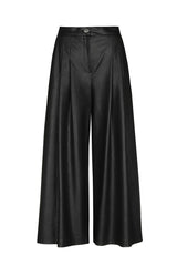 BLACK VEGAN LEATHER CULOTTES