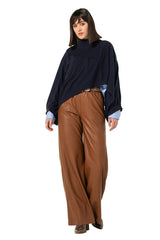 CARAMELLO VEGAN LEATHER PALAZZO TROUSERS