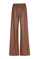CARAMELLO VEGAN LEATHER PALAZZO TROUSERS