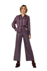 PLUM VEGAN LEATHER 7/8 TROUSERS
