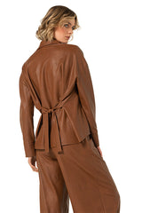 VEGAN LEATHER SHIRT BLOUSE