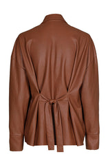 VEGAN LEATHER SHIRT BLOUSE
