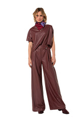 VEGAN LEATHER ASYMMETRIC TOP