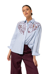 FANCY COTTON CUT-OUT DETAIL BLOUSE