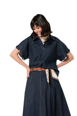 SCARF DENIM TOP