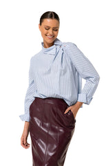 ASYMMETRICAL COLLAR COTTON TOP