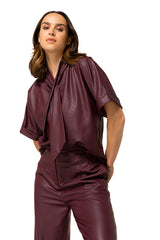 WINE VEGAN LEATHER COMFORTABLE TOP