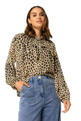 STRAIGHT LOOSE LEOPARD-PRINT TOP