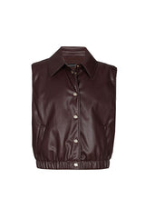 VEGAN LEATHER SLEEVELESS JACKET