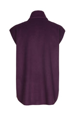 PLUM SOFT VELVET FABRIC SLEEVELESS JACKET