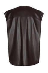 VEGAN LEATHER SLEEVELESS JACKET