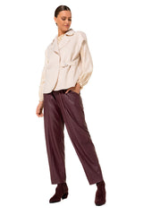 CREAM ASYMMETRICAL SHORT SLEEVELESS JACKET