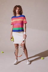 CROCHET LIKE MULTI STRIPES SWEATER