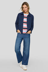 LARGE POCKETS TURN-DOWN COLLAR SHORT JACKET