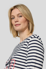SNEAKER MOTIF SEQUINS STRIPED T-SHIRT