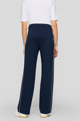 CONTRASTING PIPING WIDE LEG TROUSERS