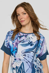 ALL-OVER PRINT SHINY BACK PANEL T-SHIRT