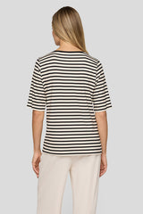 MESSAGE PRINT STRIPED T-SHIRT