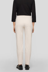 BEIGE ZIPPERED POCKETS DRAWSTRING TROUSERS