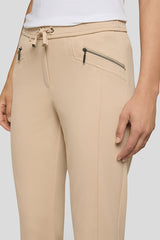 BROWN ZIPPERED POCKETS DRAWSTRING TROUSERS